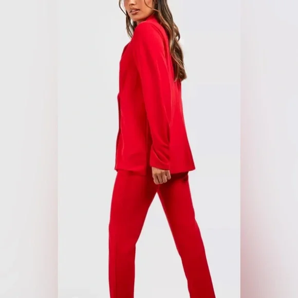 BOOHOO JERSEY KNIT DOUBLE BREASTED BLAZER - Picture 2 of 8